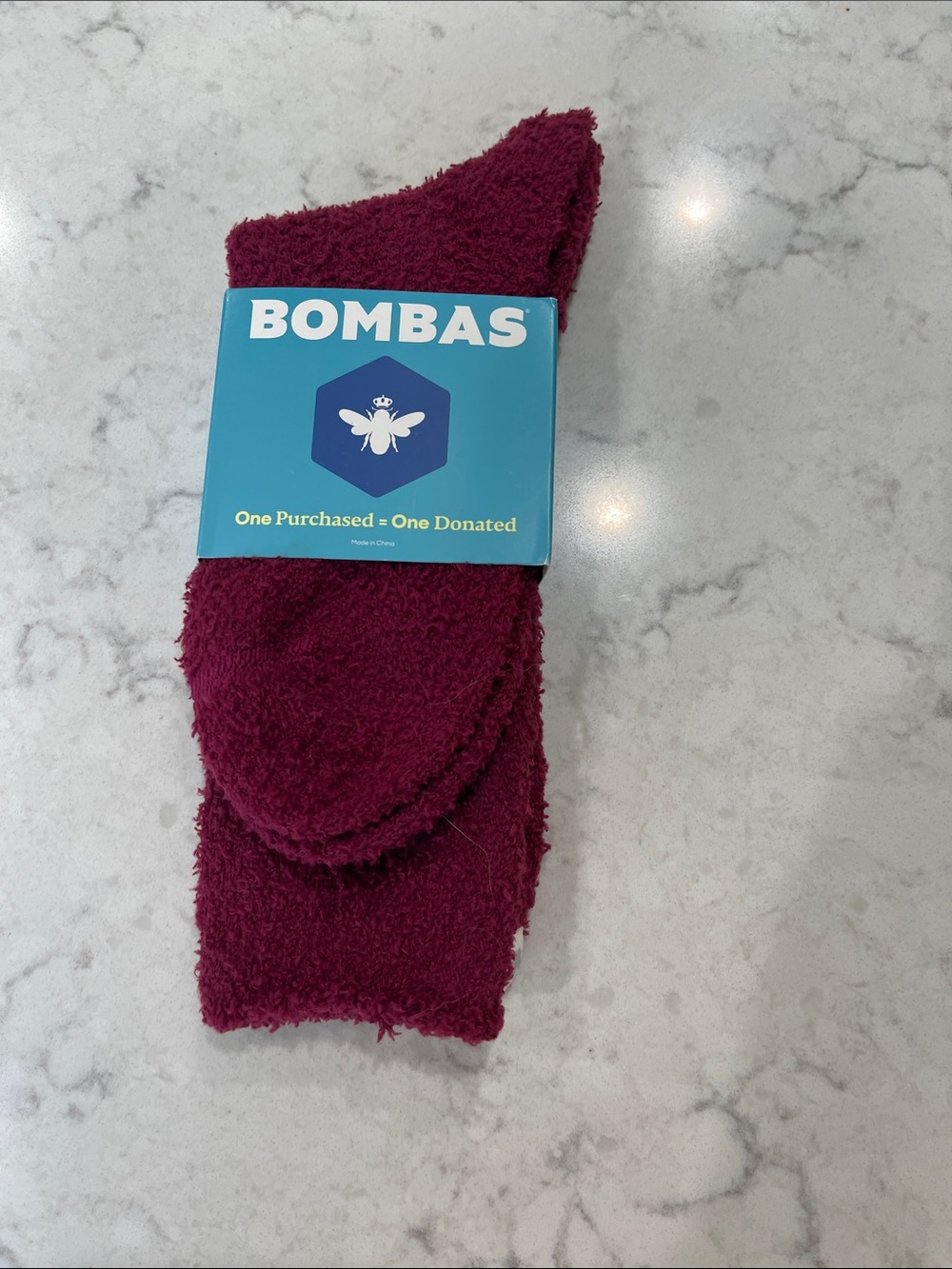 Bombas Maroon Cozy Crew Socks